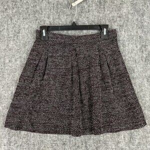 Madewell Skirt Women's 4 Black Short Mini Flare Cotton Knitted A-Line Pleated